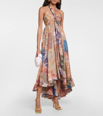 Robe longue Devi imprimée en soie | Zimmermann