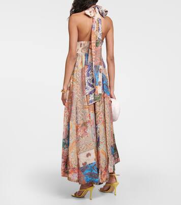 Robe longue Devi imprimée en soie | Zimmermann
