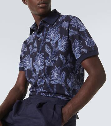 Printed cotton piqué polo shirt | Etro