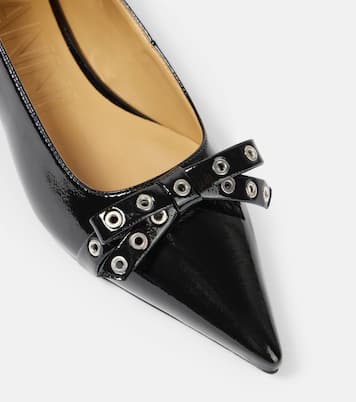 Eyelets Jewel faux leather ballet flats | Ganni