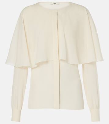 Caped silk chiffon blouse | Chloé