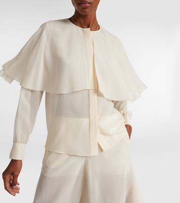 Caped silk chiffon blouse | Chloé