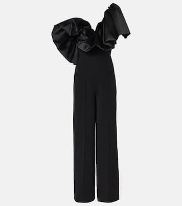 Perla ruffled satin-trimmed jumpsuit | Solace London