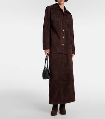 Jupe crayon Loxley en daim | Khaite