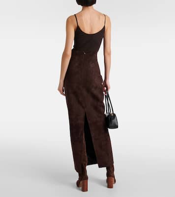 Jupe crayon Loxley en daim | Khaite