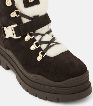 Arosa shearling-trimmed suede ankle boots | Bogner