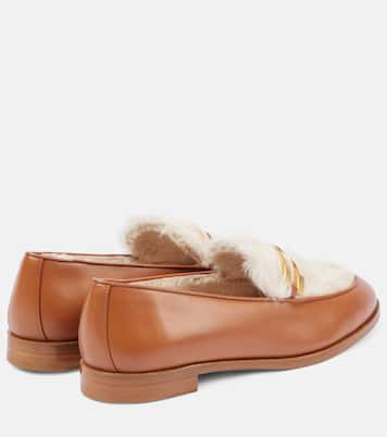 Loafers Brandi aus Leder mit Shearling | Aquazzura