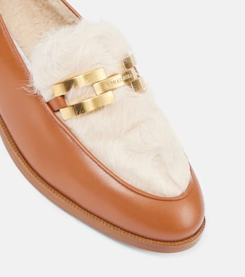 Loafers Brandi aus Leder mit Shearling | Aquazzura