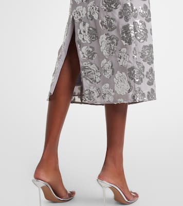 Jupe crayon à sequins et à fleurs | Rotate