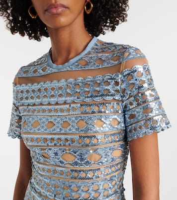 Maxikleid aus Tüll mit Pailletten | Elie Saab