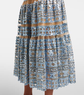 Maxikleid aus Tüll mit Pailletten | Elie Saab