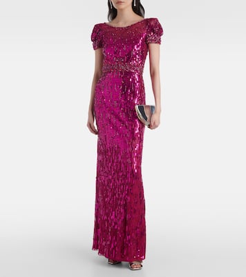 Abito lungo Sungem con decorazioni | Jenny Packham