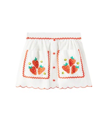 Embroidered linen and cotton skirt | Stella McCartney Kids