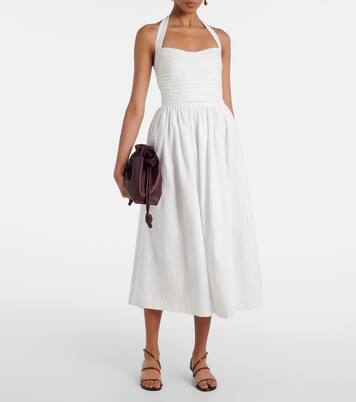 Robe midi Leia brodée en coton | Markarian