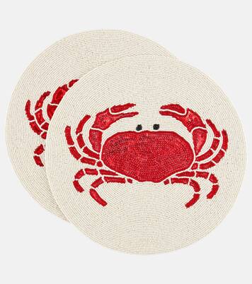 Crab set of 2 beaded placemats | Les-Ottomans