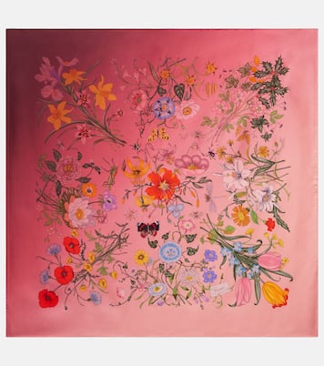 Floral silk twill scarf | Gucci