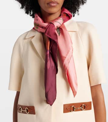 Floral silk twill scarf | Gucci