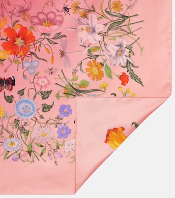 Floral silk twill scarf | Gucci