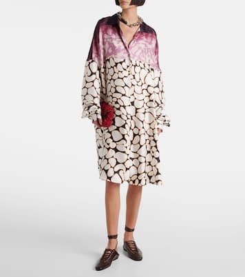 Robe chemise imprimée en soie | Dries Van Noten
