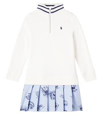 褶裥棉质混纺毛巾布Polo衫式连衣裙 | Polo Ralph Lauren Kids