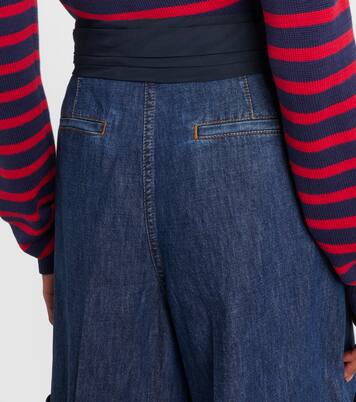 Bow-detail chambray Bermuda shorts | Valentino