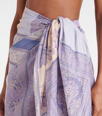 Printed cotton beach cover-up | Zimmermann