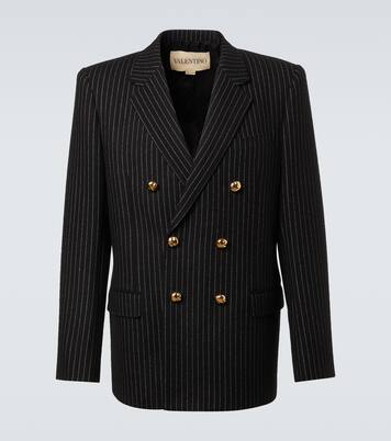 Blazer gessato in lana e seta | Valentino