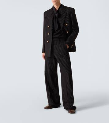 Blazer gessato in lana e seta | Valentino