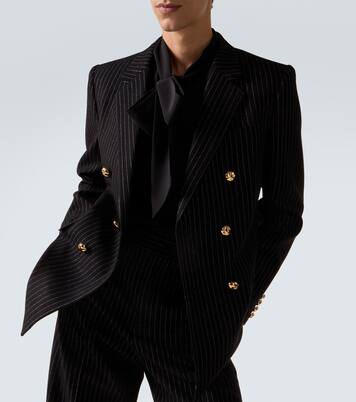 Blazer gessato in lana e seta | Valentino