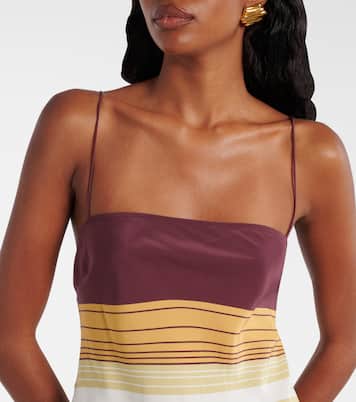 Abito lungo Fontana in crêpe di seta a righe | SIR