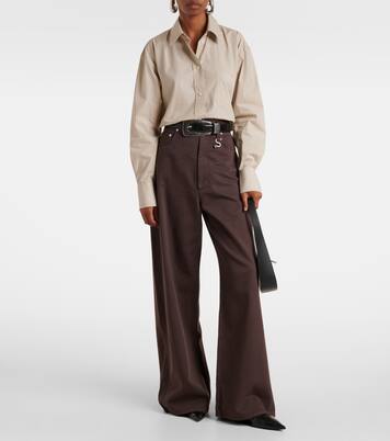 Jeans siamese a gamba larga in denim a vita media | Sportmax