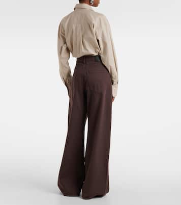 Jeans siamese a gamba larga in denim a vita media | Sportmax