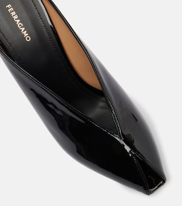 Alicia 95 patent leather wedge mules | Ferragamo