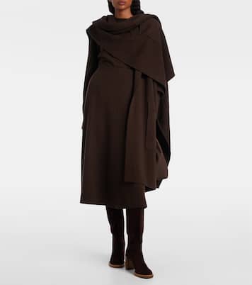 Jupe midi en laine et cachemire | Jardin des Orangers