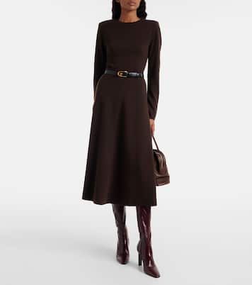 Jupe midi en laine et cachemire | Jardin des Orangers