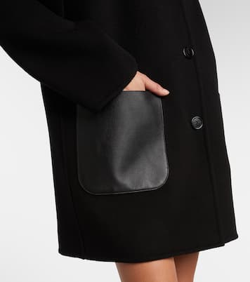 Wendbarer Mantel Caban aus Wolle mit Leder | Gucci