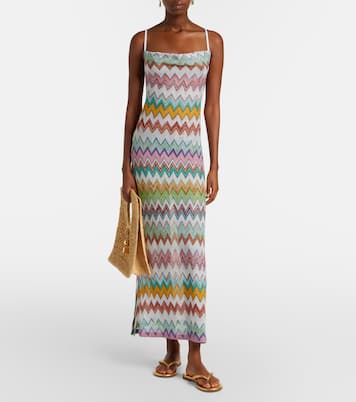 Zigzag lamé maxi dress | Missoni