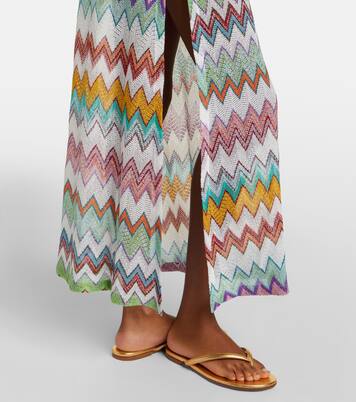 Zigzag lamé maxi dress | Missoni