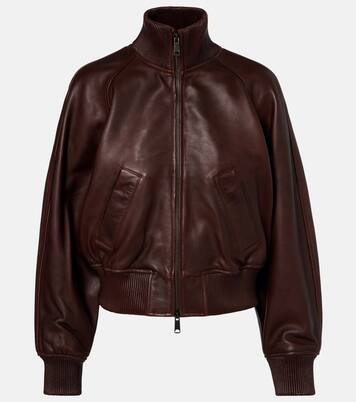 Cropped leather blouson jacket | Polo Ralph Lauren