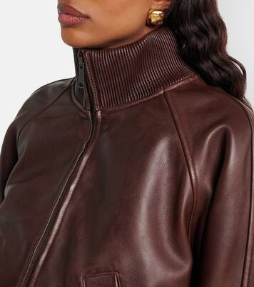 Cropped leather blouson jacket | Polo Ralph Lauren