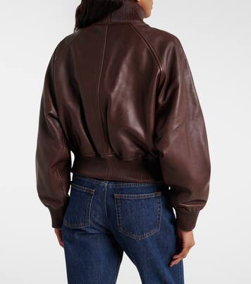 Cropped leather blouson jacket | Polo Ralph Lauren