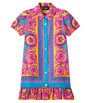 Electric Barocco silk twill shirt dress | Versace Kids