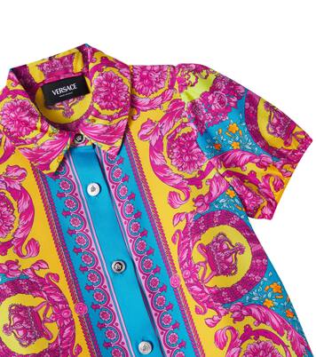 Electric Barocco silk twill shirt dress | Versace Kids
