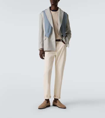 Woven suede penny loafers | Brunello Cucinelli
