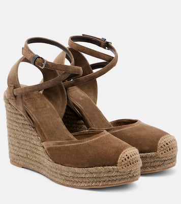 Espadrillas 80 in suede con zeppa  | Brunello Cucinelli