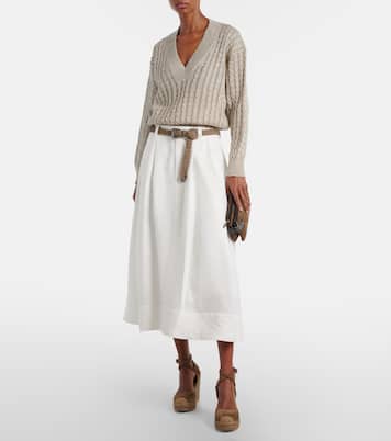 Espadrillas 80 in suede con zeppa  | Brunello Cucinelli