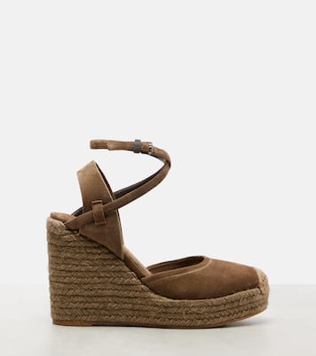 Espadrillas 80 in suede con zeppa  | Brunello Cucinelli