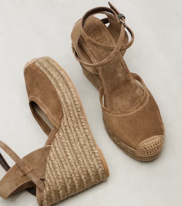 Espadrillas 80 in suede con zeppa  | Brunello Cucinelli