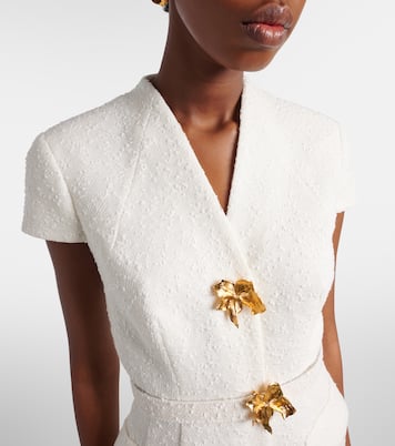 Verziertes Midikleid aus Tweed | Oscar de la Renta