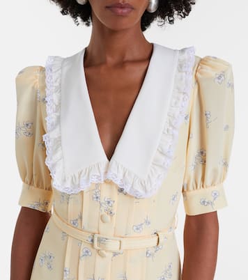 Lace-trimmed floral silk shirt dress | Alessandra Rich